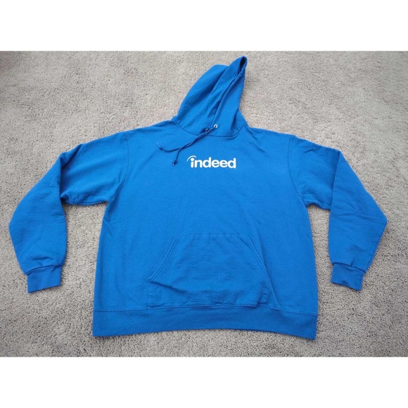 Champion Other - Indeed Hoodie Mens 2XL Blue Long Sleeve Cotton Blend Job Listing Champion Eco